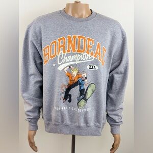 Champion "Born Dead" Pullover Sweatshirt, Gray Long Sleeve, Men's Size Large